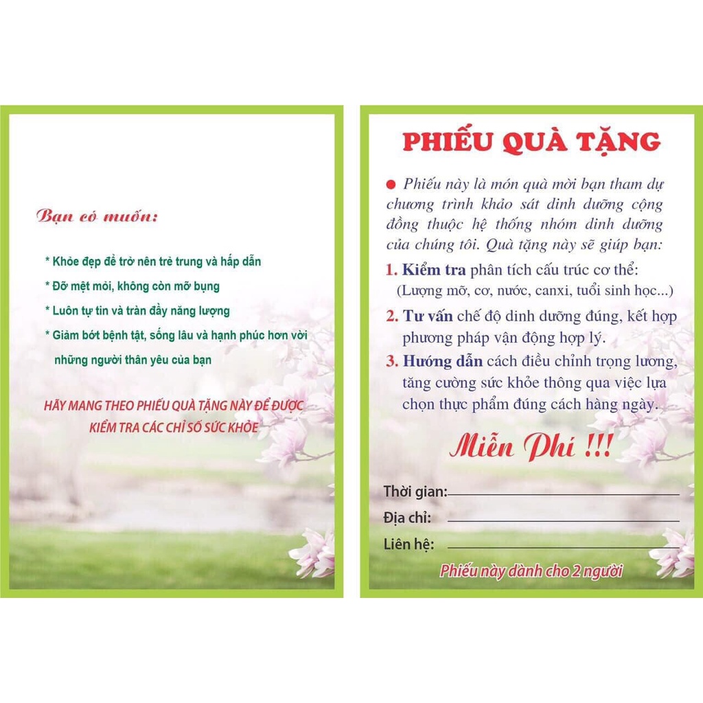 Thư mời khách tới nhóm dinh dưỡng. Chất liệu cứng, đẹp, loại 1