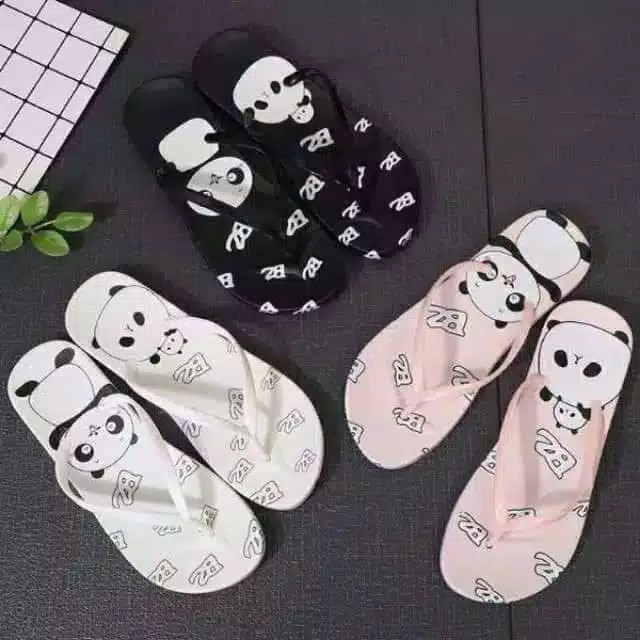 Sandal JEPIT MOTIF PANDA hình mèo nhiều màu sắc vui nhộn