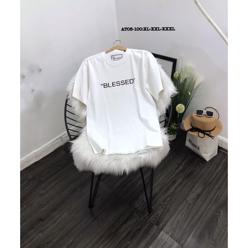 ÁO THUN COTTON NỮ THIÊU CHỮ DỄ THƯƠNG-''BLESSED''