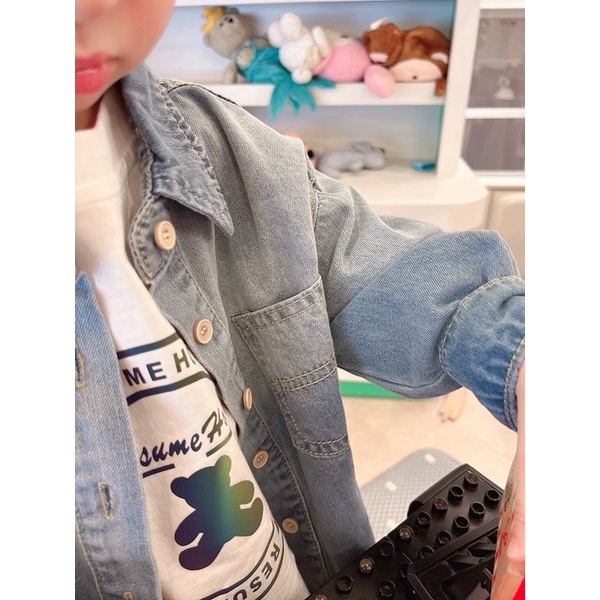 Áo Sơ Mi Denim Tay Dài Mềm Mại Màu Gradient Phong Cách Nhật Bản Hàn Quốc Thời Trang Xuân Thu 2022 Cho Bé Trai