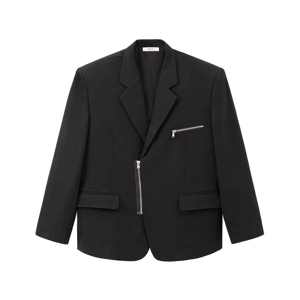 [Mã FASHIONMALLT4 giảm 15% đơn 150k] Áo Blazer AODEC O2 Zip Đen