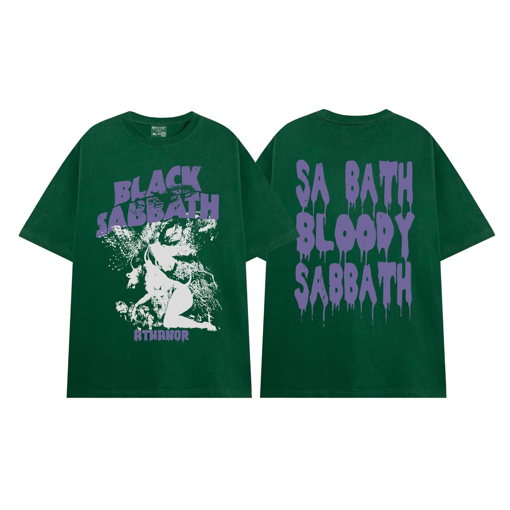 Áo phông ATHANOR form rộng tay lỡ chất liệu 100% cotton unisex mẫu Black Sabbath