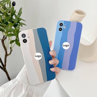 Ốp điện thoại mềm họa tiết cầu vồng tương phản cho IPhone 11 12 13 Pro Max Mini 6 7 8 Plus X XS Max XR