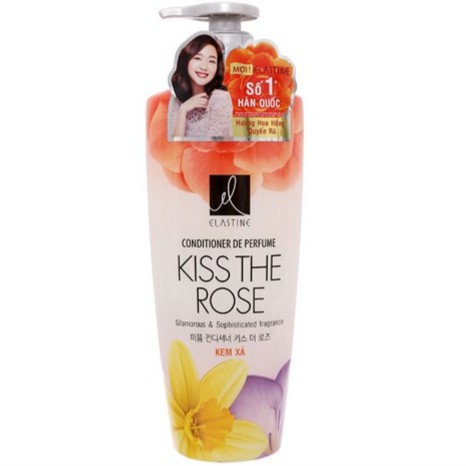 Dầu xả mượt tóc hương nước hoa Elastine Kiss The Rose 600ml