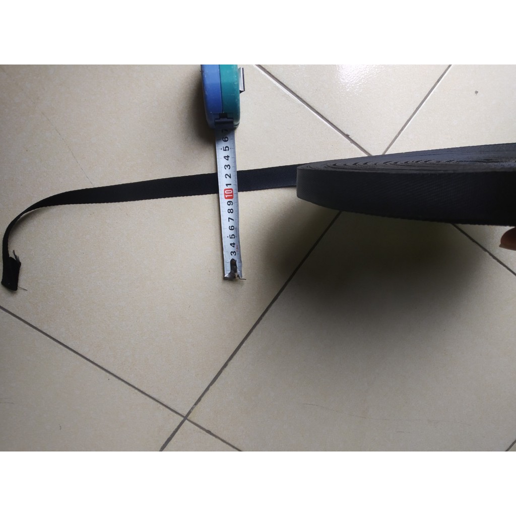 Dây dù dẹt màu đen bản 2.5 cm - Dây dù buộc hàng đa ngành nghề- Dây đan ghế- Buộc hàng chắc