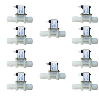 Bộ 10 cái van điện từ phi 21 N/C (Van thường đóng) dùng điện 12V DC VAKS V12-21 (Trắng)