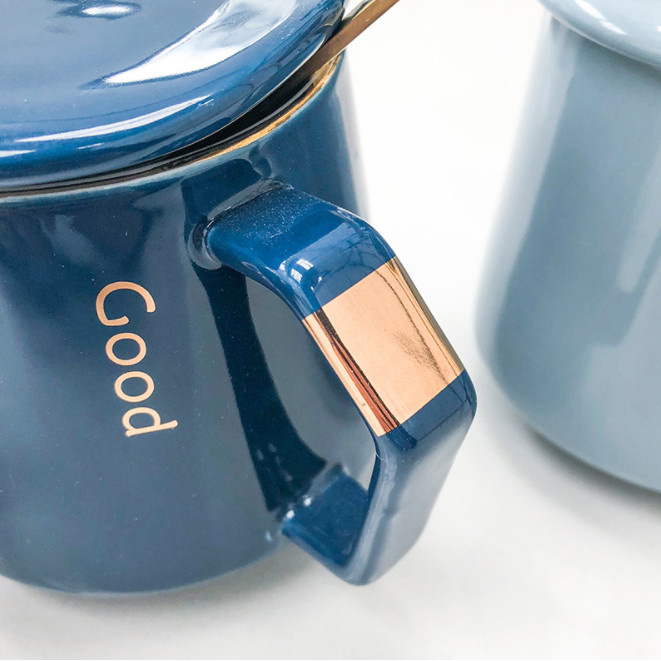 Ly Cốc Sứ Cafe 400ML Hiện Đại Hello Good- Ly Cốc Văn Phòng, Học Sinh, Quà Tặng Bạn Bè