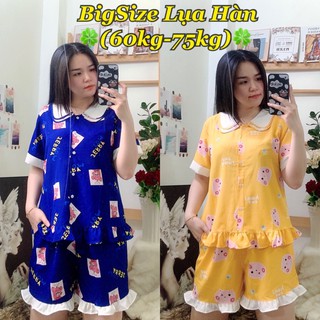 Đồ Bộ Pijama BigSize Lụa Hàn Đùi mặc nhà
