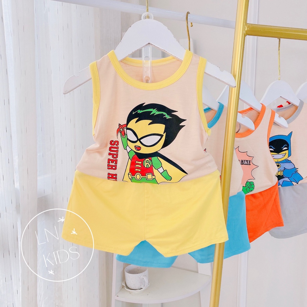 Bộ quần áo ba lỗ cho bé trai hình siêu nhân vui nhộn chất thun lạnh thoáng mát mesocshop