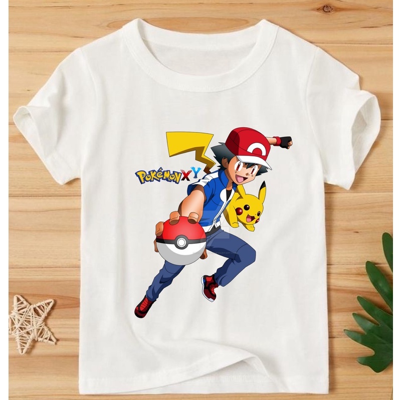 áo phông bé trai in hình pokemon pikachu dễ thương coton co giản thoải mái