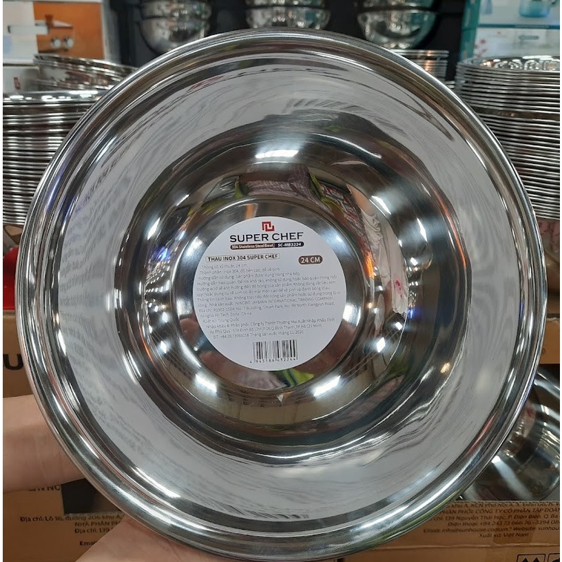 Âu/Tô/Thau trộn inox SuperChef 21-24cm