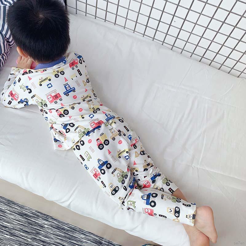 Bộ Đồ Ngủ Pijama Dài Tay Vải Nhung Giữ Ấm Cho Bé Se7