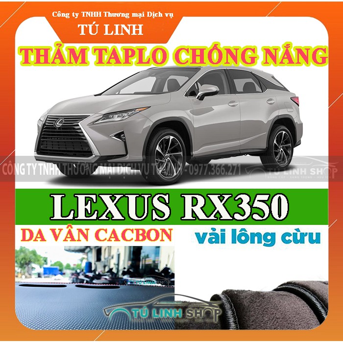 Thảm taplo LEXUS RX350 bằng lông Cừu 3 lớp hoặc Da vân Cacbon