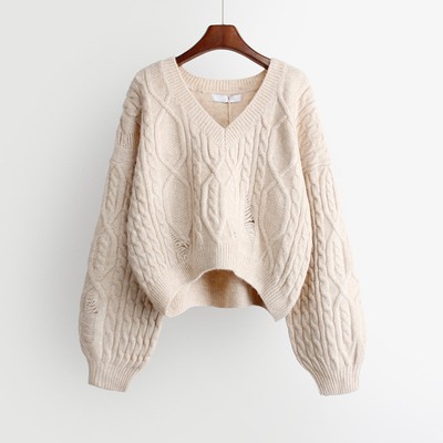 Áo Khoác Len Cổ Chữ V Dáng Rộng Eo Cao Phong Cách Hàn Quốc | BigBuy360 - bigbuy360.vn