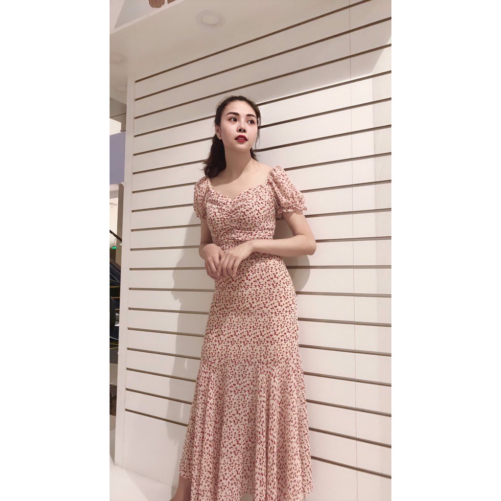 𝐃𝐀𝐑𝐂𝐘 💗FIONA DRESS 🌸 Váy voan dáng dài đuôi cá hoa nhí 🌸