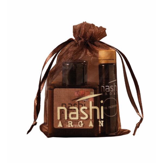 Bộ Nashi Argan Mini phục hồi tóc hư tổn ( Gội 30ml + Xả 30ml +tinh dầu