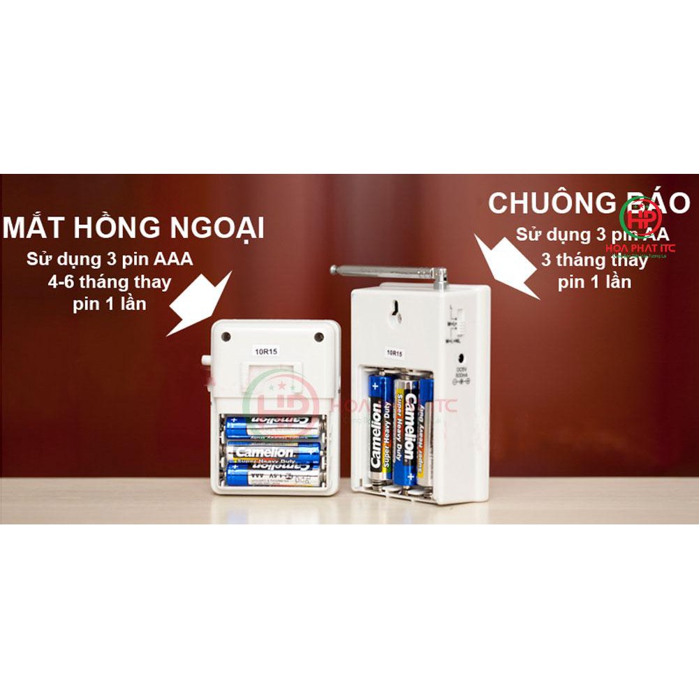 Chuông báo khách hồng ngoại cao cấp Komax KM-X850 Chuông báo dùng pin + Adapter tiện ích