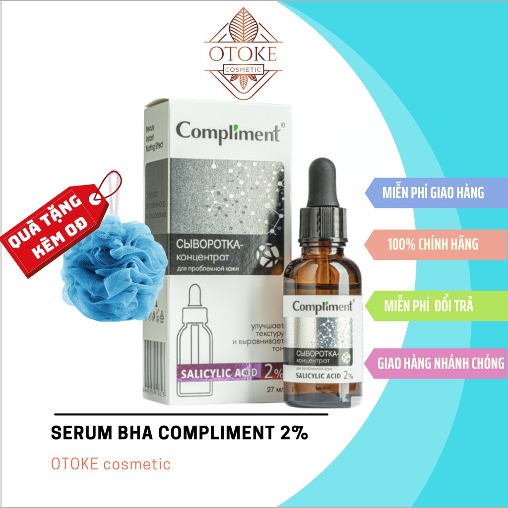 Serum Compliment 2% BHA làm sạch sâu, giảm mụn, se lỗ chân lông, kiềm dầu - Otoke