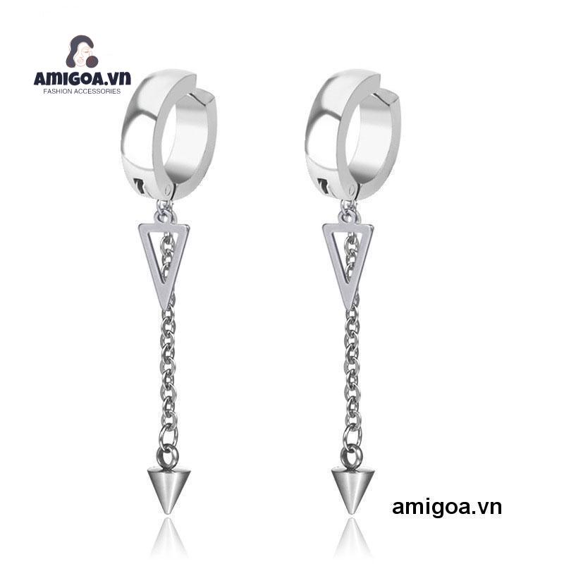 ✨✨Nhẫn Inox Nam Bộ Bông Tai Đeo Chéo Dây Chuyền Nam Tròn Và Bông Tai Nữ Đục Lỗ