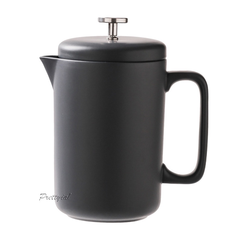[PRETTYIA1]Durable French Press Coffee Maker Ceramic for Good Coffee and Tea Easy Clean