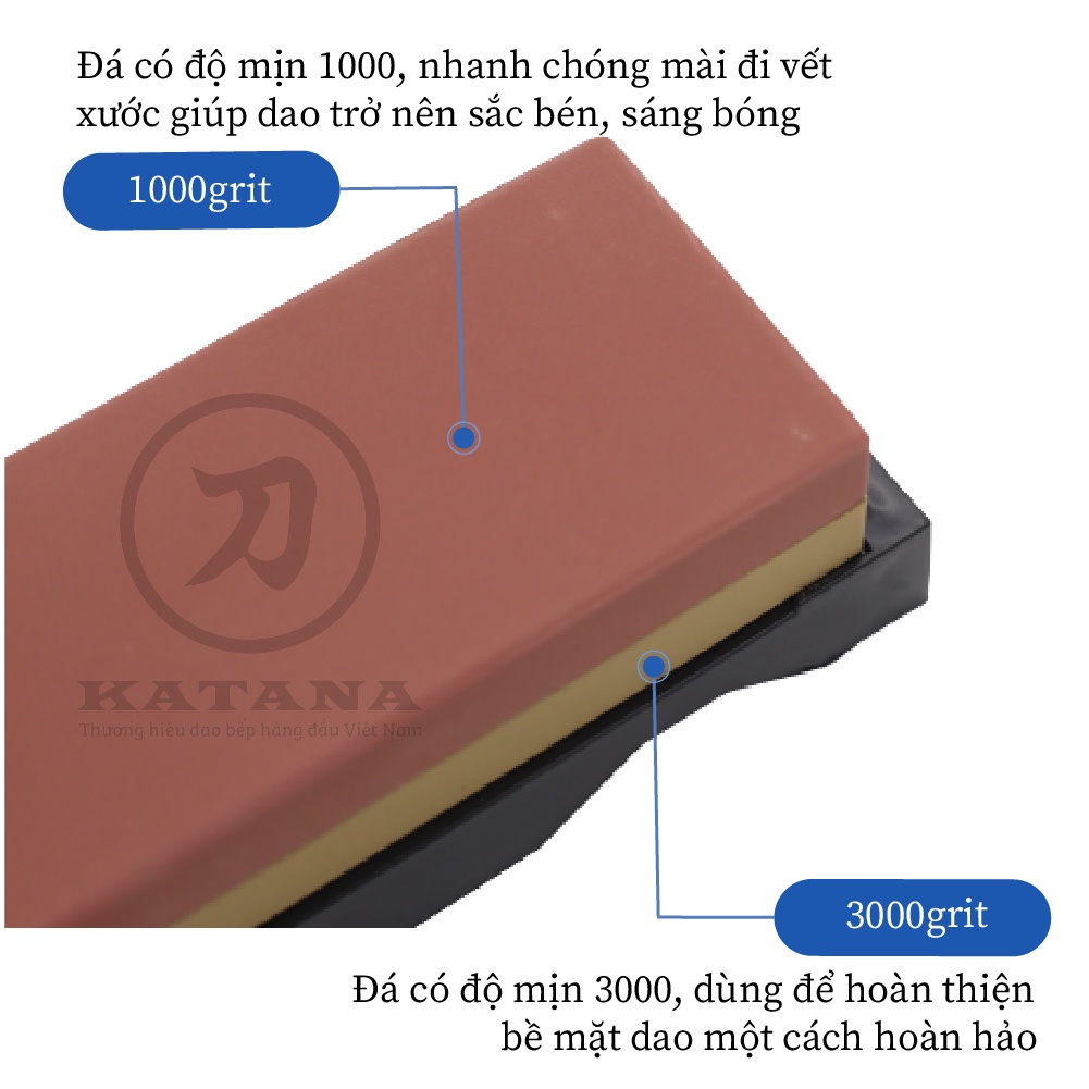 Đá mài dao 2 mặt KATANA độ mịn 1000 và 3000 NKT510/530D