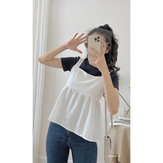 Áo hai dây cột nơ sau nhiennhienvintage BA103