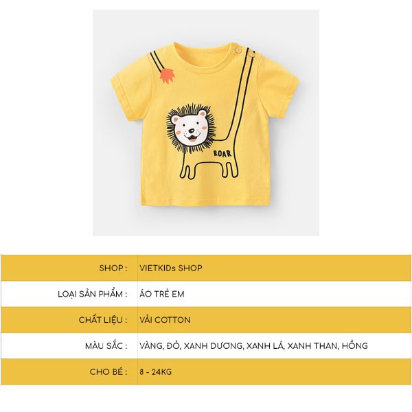 Áo bé trai Vietkids áo cộc tay cho bé chất cotton mẫu 2021