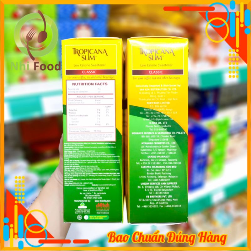 Đường Ăn Kiêng Tropicana Slim, Hộp 50 Gói