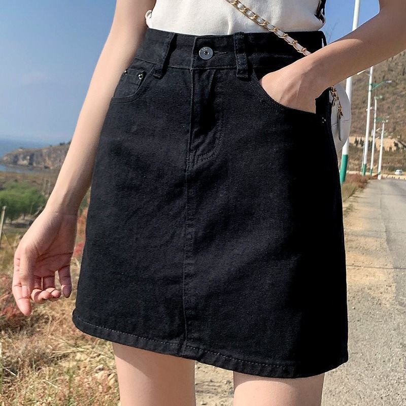 Chân Váy Denim Đuôi Cá Dài Eo Cao Co Giãn Xẻ Tà Dễ Phối Đồ Phong Cách Mùa Hè Mới Dành Cho Bạn Nữ