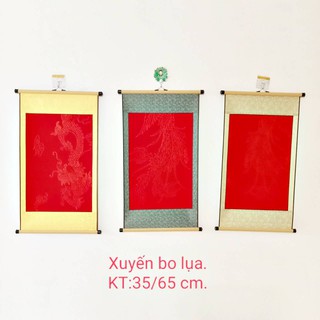 Giấy xuyến bo lụa thư pháp 35x65cm