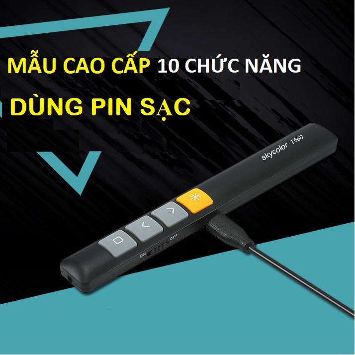 Bút trình chiếu Slide Powerpoint dùng pin sạc lại Skycolor cao cấp