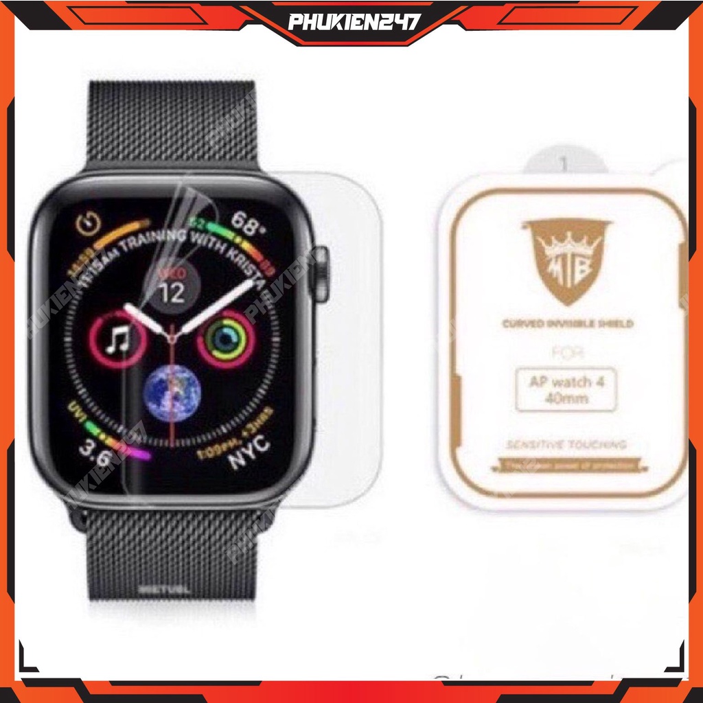 Miếng dán dẻo skin PPF Apple Watch phục hồi trầy xước size 38 40 42 44 41 45mm NTNTECH