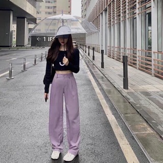 [CÓ ẢNH TỰ CHỤP] QUẦN XUÔNG - QUẦN ỐNG RỘNG MÀU TÍM NHẠT HOTTREND