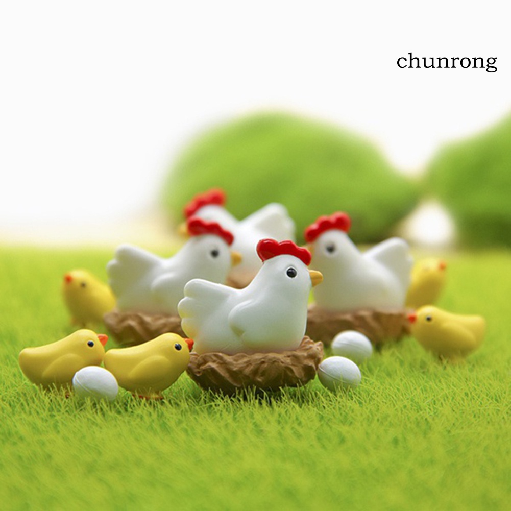 Cr- Set 12 Tượng Gà Đẻ Trứng Trang Trí Sân Vườn
