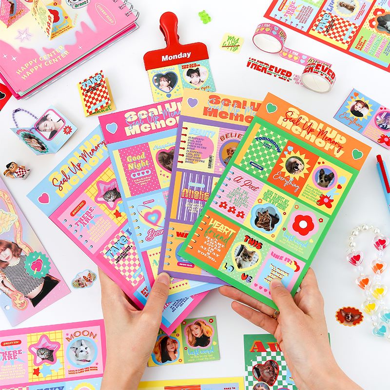 Sticker Giấy Dán Tường Họa Tiết Imoda Phong Cách Hàn Quốc Độc Đáo Trang Trí Sổ Tay DIY