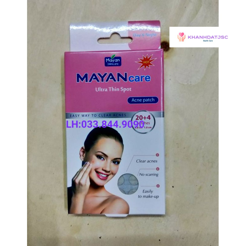 Miếng dán mụn MAYAN Care hồng 20+4