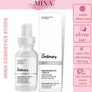 Serum Dưỡng Trắng Da [Sạch mụn 100%-Hàng A.uth] Tinh Chất Ngừa Mụn Giảm Thâm Niacinamide 10% + Zinc 1% The Ordinary