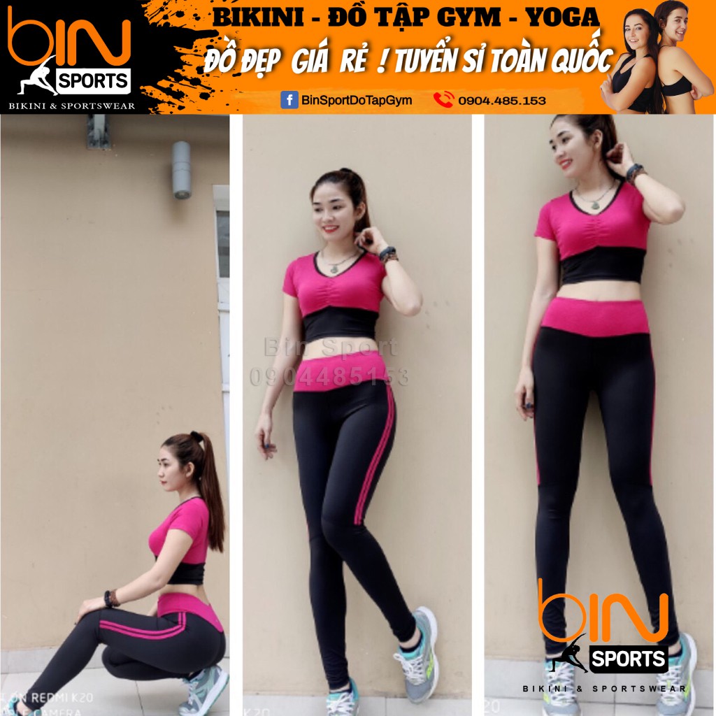 Bộ tập thể thao gym yoga nữ áo crop quần dài BD060