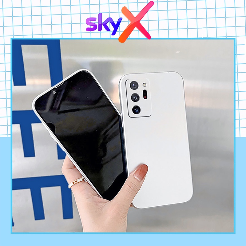 Ốp lưng SAMSUNG viền vuông mạ màu bạc kim loại sáng bóng Note 8 Note 9 Note10 Note10 plus Note 20 Note 20 Ultra