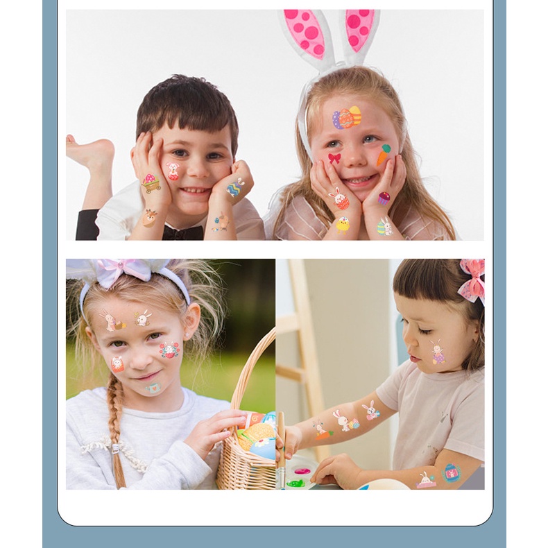 Hình Xăm Dán Tạm Thời Hình Thỏ Phục Sinh Dùng Một Lần