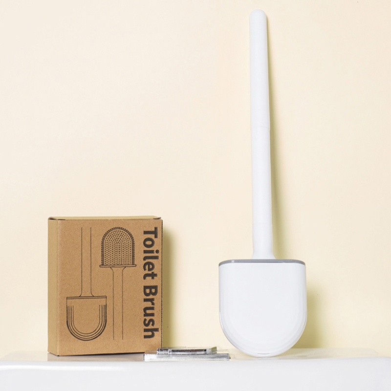 Bộ Bàn Chải Chà Toilet Bằng Nhựa Mềm Với Tay Cầm Dài Chống Trượt