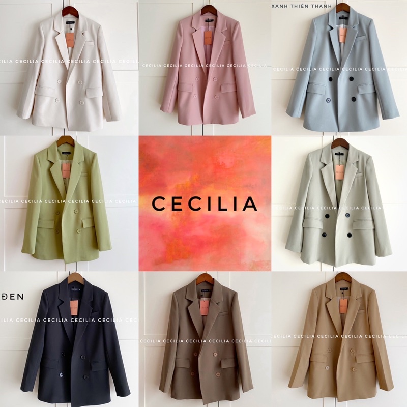 Áo khoác vest AZURA blazer by CECILIA thiết kế, 2 lớp có đệm vai, ảnh thật