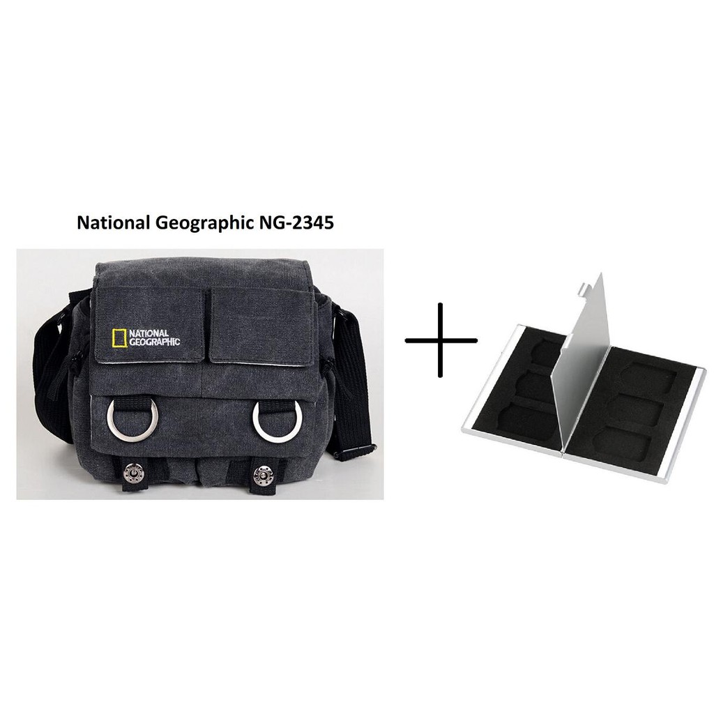 Túi máy ảnh National Geographic NG-2345 (Xám) + Hộp đựng thẻ All in one