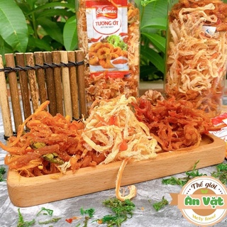 Khô mực mix 3 vị, khô mực, khô gà, khô heo hũ 300gr