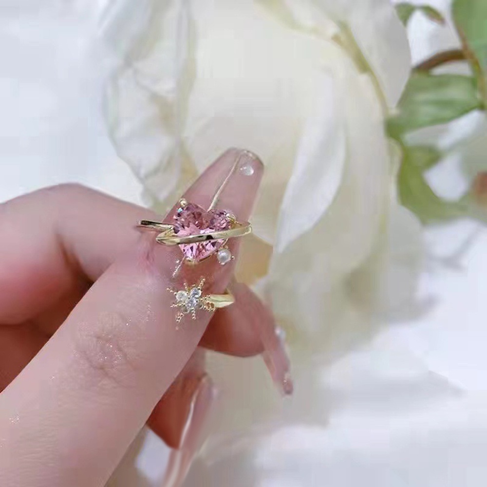 Vòng cổ Mặt Trái Tim Pha Lê Hồng