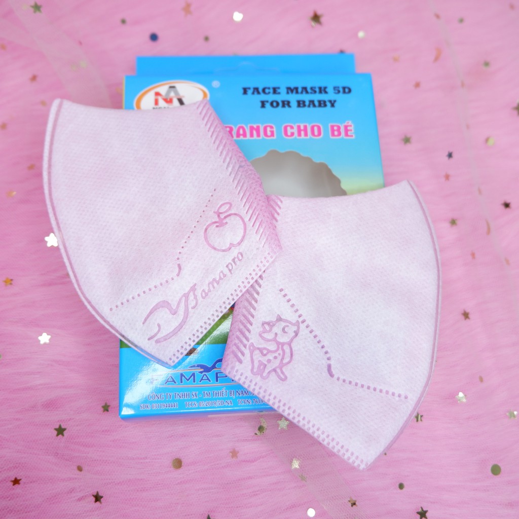 Hộp 10 cái khẩu trang y tế 5D, kháng khuẩn, Nam Anh, Đủ loại Đủ Màu cho Trẻ Em | BigBuy360 - bigbuy360.vn