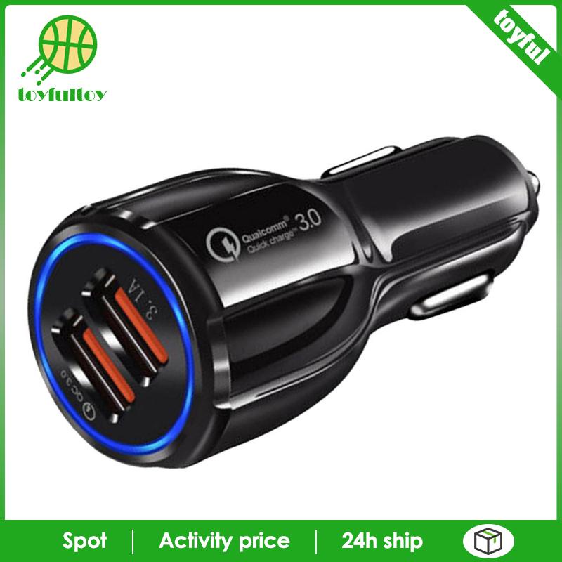 Cục Sạc USB Kép 5V 3.1A Màu Đen Chuyên Dụng Cho Xe Hơi Xe Máy