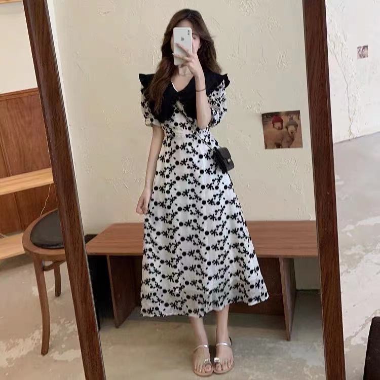 Đầm Hoa Cổ Búp Bê Dáng Rộng Thời Trang Mùa Hè Phong Cách Pháp Hàng Mới 2022 Dành Cho Bạn Nữ