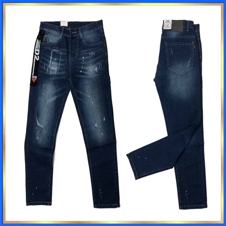 Quần Bò Nam phun sơn quần jean nam phong cách Hàn quốc cao cấp đẹp co giãn tốt QJ-672 | BigBuy360 - bigbuy360.vn