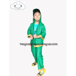Bộ Áo Mưa Nhựa Cho Bé - Xanh Lá